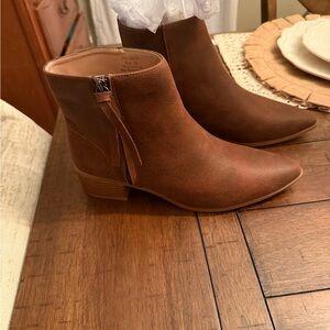 Journee Collection Brown Ankle Booties